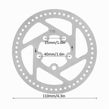 110mm brzdový kotúč, kotúčová brzda pre zadné koleso kolobežky, 5 dier, 110mm brzdový kotúč pre