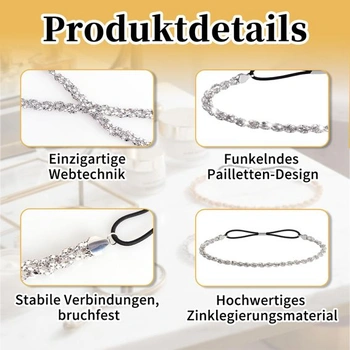 2 třpytivé čelenky pro ženy, zlato-stříbrná flitrovaná čelenka, boho čelenka, nastavitelná čelenka,