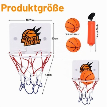 Sada 4 mini basketbalových košov na vnútorné použitie, s prísavkou a vzduchovou pumpou, bez nutnosti