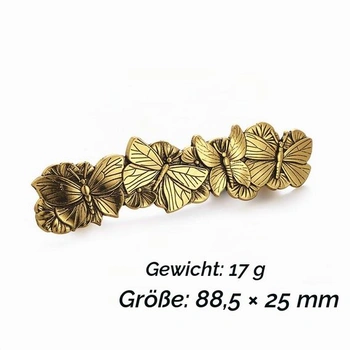 KKJOY Vintage kovová sponka do vlasů zlatá, dráp do vlasů s motýlem, velké sponky do vlasů, gotické