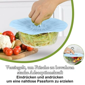 5dílná barevná silikonová víčka na misky, 5 velikostí, opakovaně použitelná, silikonová víčka bez