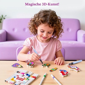3D sada JoyCat, princeznej a jednorožce, kúzelná sada na maľovanie s nadýchaným jednorožcom