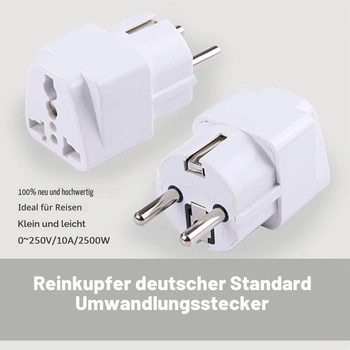Adaptérová zástrčka US-EU, univerzálny adaptér US-EU pre európsku zásuvku AC 250V 10A, napájanie