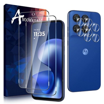 Anoowkoa 2+2 balenie tvrdeného skla pre Motorola Moto G37/Moto G47, tvrdosť 9H, číry ochranný kryt