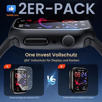 Puzdro TAURI pre Apple Watch Series 12 46 mm, 2 kusy - čierne