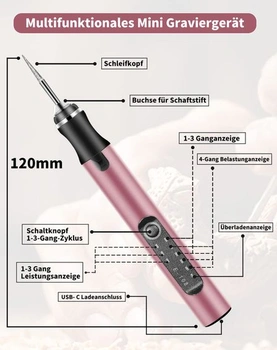 Elektrické gravírovací pero Multifunkční sada gravírovacích nástrojů, ZITFRI Mini gravírovací