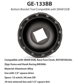 Klíč na středové složení GEWAGE 1/2 palce, hliník, několik variant, 12zubý 46 mm – kompatibilní se