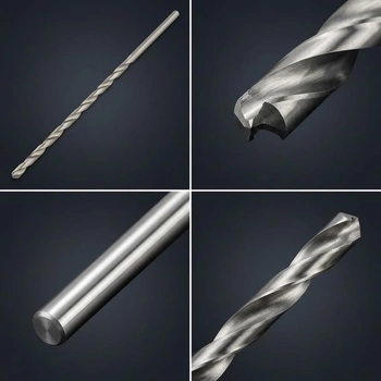 300 mm extra dlouhé vrtáky z rychlořezné oceli, ideální pro vrtání do kovu, dřeva nebo PVC (10 mm)