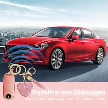 Puzdro na kľúče od auta ZVRSUA s diamantovým príveskom na kľúče – kompatibilné s vozidlami Mazda