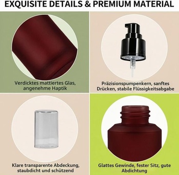 2 ks 60ml luxusná prázdna znovu naplniteľná sklenená pumpička s lisovacím lisom na pleťové mlieko,