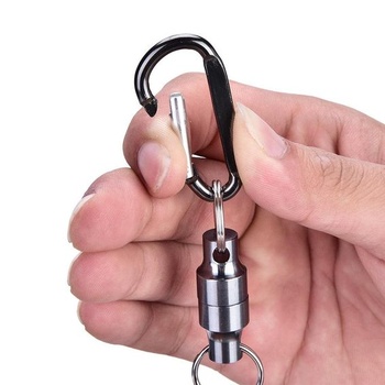 Magnetický klip na muškárenie, závesný držiak na šnúrku, karabína, jednoduchý/dvojitý krúžok na