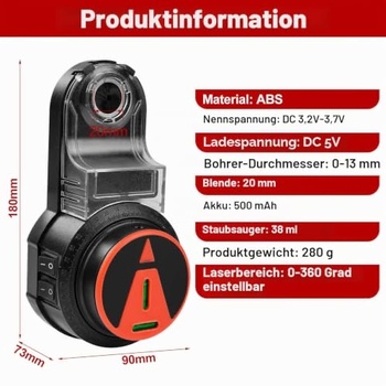 Zberač prachu Risegun 2v1 s laser úrovňou