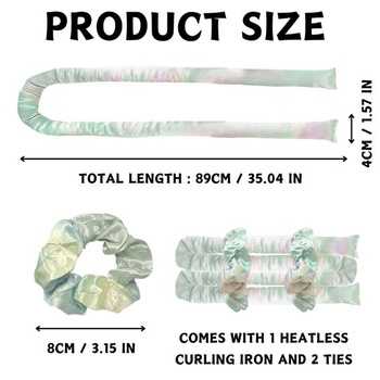 3 natáčky na vlasy přes noc, Heatless Curls Band Blue Batic Dye M