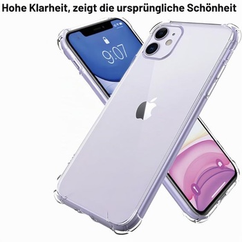 Priehľadné puzdro Totill pre iPhone 11, puzdro na 1 telefón s 3 ochrannými fóliami z tvrdeného
