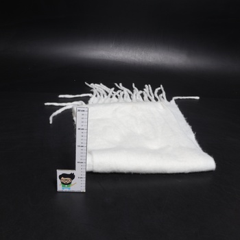 Biely šál so strapcami, 180 cm