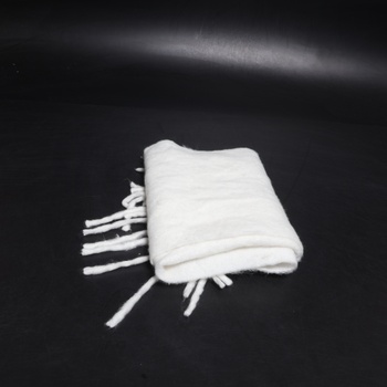 Biely šál so strapcami, 180 cm