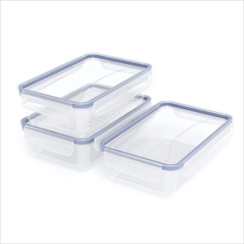 Úložné boxy Rotho Clic & Lock, balenie po 3 kusoch, 1,5 l, s viečkami, nepriepustné, balenie po 3 kusoch