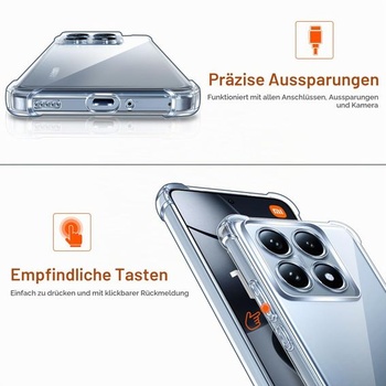 Priehľadné silikónové puzdro ivoler pre Xiaomi 14T Pro s nárazuvzdornými rohovými chráničmi, tenké