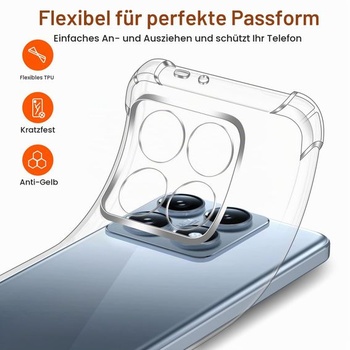 Priehľadné silikónové puzdro ivoler pre Xiaomi 14T Pro s nárazuvzdornými rohovými chráničmi, tenké