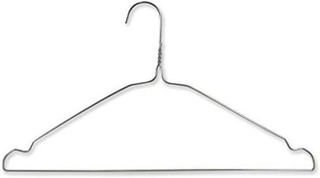 Hangerworld 50 drôtených ramienok na oblečenie s priehlbinami 41 cm, strieborné kovové ramienka na