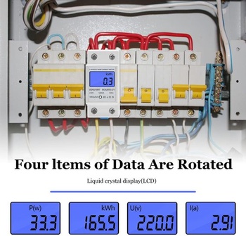 Elektroměr, jednofázový, dvouvodičový, digitální, LCD, 220 V, 5 (80) A 50/60 Hz, měřič proudu s