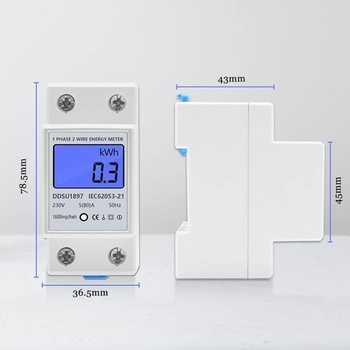 Elektroměr, jednofázový, dvouvodičový, digitální, LCD, 220 V, 5 (80) A 50/60 Hz, měřič proudu s