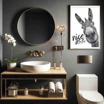 Plagát Casapixo Donkey Nice Ass A3 | 29,7 cm x 42 cm | Nástenné umenie bez rámu | Obrazy do