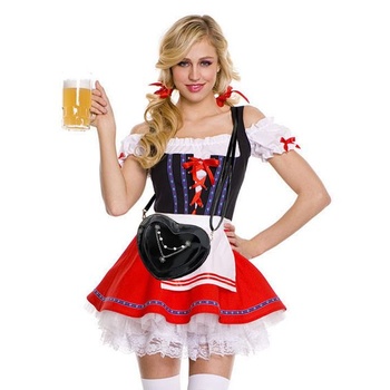 Taška ve tvaru srdce na Oktoberfest, tradiční taška, dámská dirndl taška
