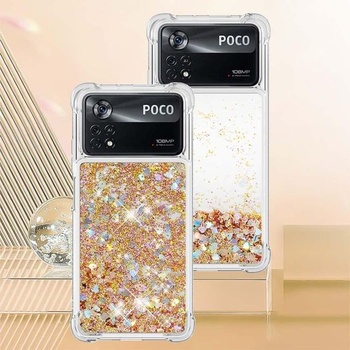 Púzdro na telefón s pútkom pre Xiaomi Poco X4 Pro 5G, priehľadné silikónové púzdro s tekutým