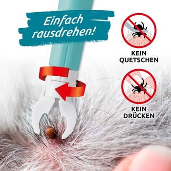 Odstraňovač kliešťov tickSAFE s otočnou uchopovacou hlavicou na použitie na zvieratách | Lepšie