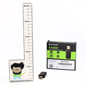 BrosTrend 2 v 1 WLAN Bluetooth adaptér pre PC, WiFi 6 AX900 + BT 5.4, USB WLAN adaptér dvojpásmový