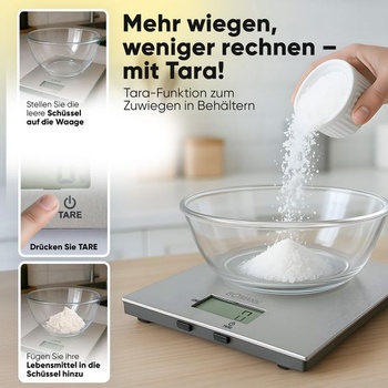Digitální kuchyňská váha Bomann® | Váha po 1 g až do 5 kg | s vyznačením šálků | ideální pro