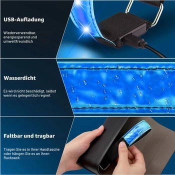 JIZZU LED reflexný dobíjací, balenie 2 LED bezpečnostných náramkov, USB reflexný pásik, LED svetelný