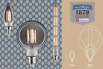 Paulmann 28861 LED lampa 1879 žiarovka zlaté svetlo 370lm 7,5 W stmievateľná dymové sklo vintage
