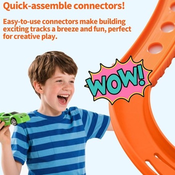 6 ks spojok pre zakrivené dráhy Hot Wheels, prémiové ABS príslušenstvo pre zakrivené dráhy s uhlom