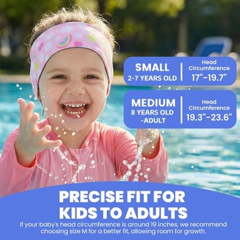 Neoprénová plavecká čelenka Gogokids pre deti a teenagerov, vysoko elastická, vodotesná ochrana