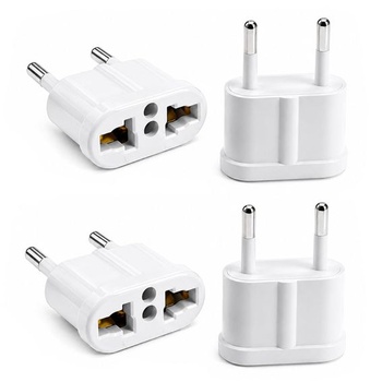 Adaptéry ERBO US-EU, cestovné adaptéry ERBO, biela, 250 V 6…