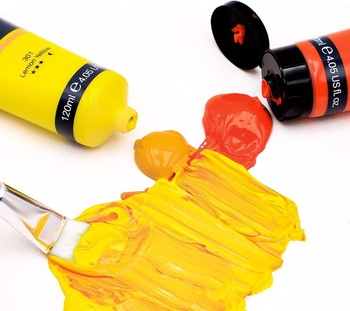 Artecho Akrylová farba zlatá 120 ml, vodeodolná a svetlostála, rýchloschnúca, akrylová farba na