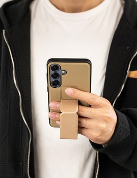 Púzdro X-level pre Samsung Galaxy S25 s nastaviteľným stojanom, púštny piesok, zlaté