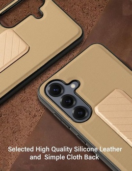 Púzdro X-level pre Samsung Galaxy S25 s nastaviteľným stojanom, púštny piesok, zlaté