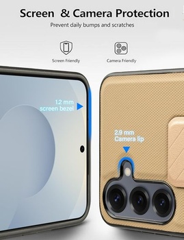 Púzdro X-level pre Samsung Galaxy S25 s nastaviteľným stojanom, púštny piesok, zlaté