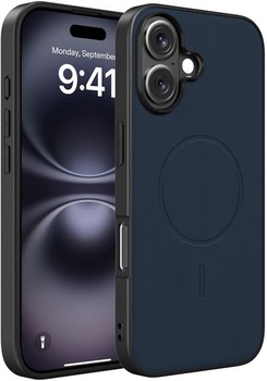Puzdro X-level pre iPhone 16, PU koža pre Magsafe, modré iPhone 16 Modré