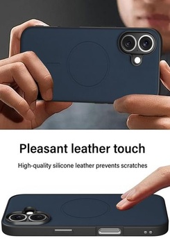 Puzdro X-level pre iPhone 16, PU koža pre Magsafe, modré iPhone 16 Modré