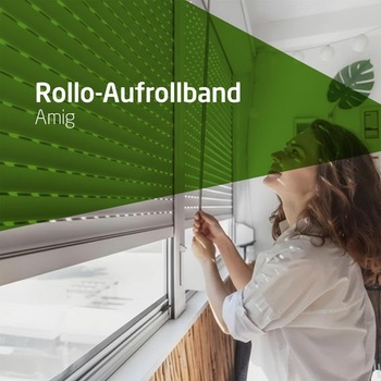 Amig - Navíjacia páska na rolety - 20 mm x 6 m - Odolná proti UV žiareniu a oderu - Čierny bodkovaný