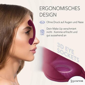 Maska na spanie s 3D výplňou, 100% tmavá, na spanie na boku, so silikónovými štuplemi do uší, mäkká