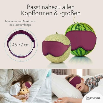 Maska na spanie s 3D výplňou, 100% tmavá, na spanie na boku, so silikónovými štuplemi do uší, mäkká