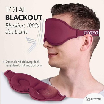 Maska na spanie s 3D výplňou, 100% tmavá, na spanie na boku, so silikónovými štuplemi do uší, mäkká