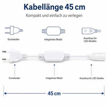 VIEVRE 2 kusy COB LED páskové zástrčky 230V, 45 cm, pre 8mm DPS