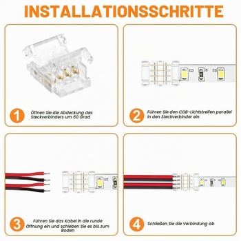 Konektory pro LED pásky HOTUT, 10 kusů, 4pinové, 10mm, nepájivé konektory pro SMD LED pásky (SMD