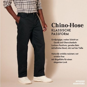 Pánske chino nohavice Amazon Essentials s plochým predným dielom, nemastné, klasický strih (k